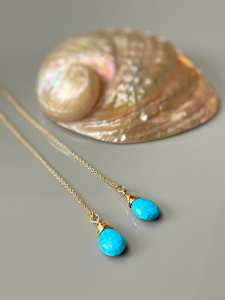 Nouvelle conception de très haute qualité belle boucle d'oreille en pierre précieuse turquoise en argent sterling 925 pour femmes à prix abordable - Product Image 4