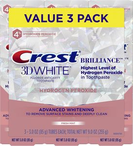Pasta Dental Blanqueadora 3-D White Brilliance Vibrant Peppermint, 4.6 oz, Paquete de 3, Anti-Caries, Sin Flúor, para Uso Doméstico - Product Image 3