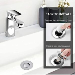 Tappo per lavello da bagno in ottone lucidato moderno in acciaio inox - Product Image 1