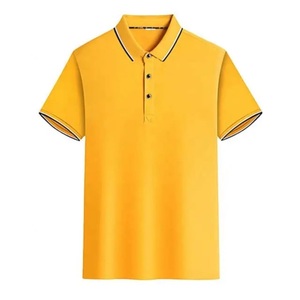 Venta directa de fábrica de los hombres de alta calidad 100% algodón de punto Casual Golf para camiseta antiarrugas patrón sólido suelto corto - Product Image 6