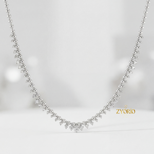 Collar de Diamantes Cultivados en Laboratorio con Cuentas Chapadas en Oro, Plata de Ley 925, Joyería de Lujo para Mujer, Regalo - Product Image 6