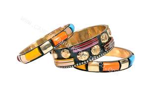 Wholesale Handmade Fashion <b>Bangles</b> Glass with Metal <b>Bangle</b> <b>Set</b> Direct Factory Sale Jewelry & Accessories - Product Image 5