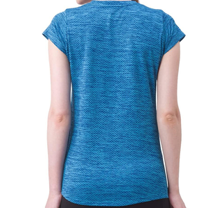 Camiseta para correr de algodón orgánico 100% para mujer, camisetas deportivas ajustadas ligeras transpirables sostenibles para mujer - Product Image 2