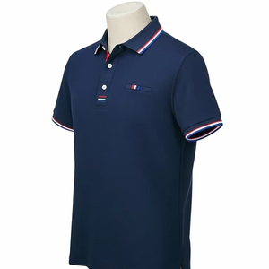 Polo pour hommes en coton respirant, décontracté, à manches courtes, confortable et élégant, vêtements de bureau, de golf, vêtements de mode quotidiens - Product Image 5