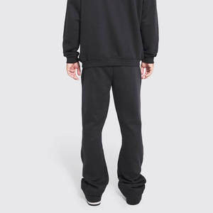 Jogging évasé décontracté pour hommes pantalon de survêtement taille haute en éponge française OEM prix d'usine lavage foncé coton lourd - Product Image 2