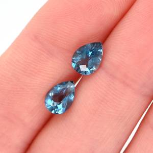 Topaze bleue de Londres naturelle de qualité AAA 14x10 coupe poire à facettes pour la fabrication de bijoux en pierre bleue pierre précieuse en vrac - Product Image 2
