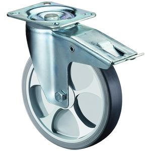 80 mm Plastic Swivel Casters for Furniture 104 X 80 mm Total <b>Lock</b> Load Capacity 100 kg BS Casters - Product Image 3