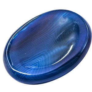 Pierre de pouce en cristal d'onyx bleu poli fait à la main, pierre semi-précieuse naturelle, artisanat, mascotte en gros de style Feng Shui - Product Image 4