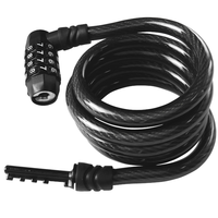 Candado de Combinación ABA Hecho en Taiwán, Candado de Cable de Aleación de Zinc de 4 Dígitos, 280g, 48 Pulgadas, Característica de Seguridad para Bicicletas/Motocicletas BMX