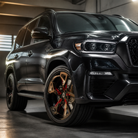 Jantes forgées noires à 3 pièces Gold V-Split 20x10 5x114.3 ET30 6061 T6, jantes personnalisées à déport profond pour Toyota