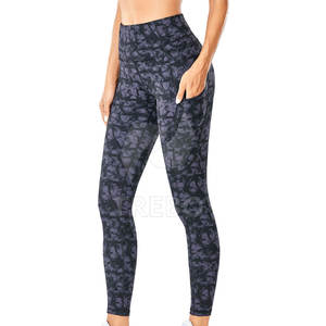 Best Selling Women's Yoga <b>Leggings</b> High Quality Spandex/Polyester Breathable Quick Dry Elastic Waist Solid <b>Pattern</b> Sublimation - Product Image 3