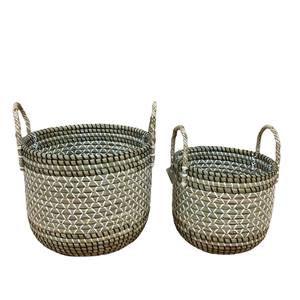 Cesta de lavandería de algas marinas naturales ecológicas hechas a mano Material de ratán de Vietnam - Product Image 6