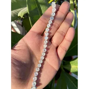 สร้อยข้อมือเทนนิสเงินแท้ 925 ประดับมูนสโตนสีรุ้ง เครื่องประดับแฟชั่น - Product Image 5