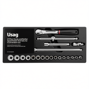 Ensemble d'outils Usag de 21 pièces avec douilles et cliquet pour une utilisation pratique - Product Image 2