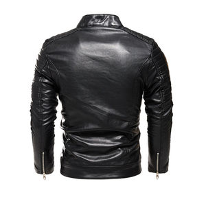 Veste de motard en cuir PU personnalisée, veste de moto de mode pour hommes de couleur unie, vestes d'équitation classiques de haute qualité Haus Industries - Product Image 4