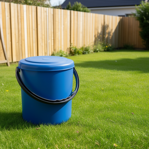 Stefanplast Plastic Waste <b>Bin</b> (15Lt) EUREKA Blue <b>with</b> <b>Lids</b> Storage Bucket Model 0890547 for Indoor/Outdoor Use - Product Image 3