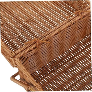 Panier de rangement tissé en cercle avec poignée, écologique, moderne, multi-usages - Product Image 5