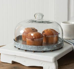 Dôme de service alimentaire rond de qualité supérieure en étain galvanisé et verre idéal pour les restaurants, la vaisselle et les serveurs alimentaires en Inde - Product Image 5