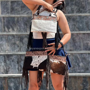 Hot Selling New Designer Hand Tooled Fringe <b>Handbag</b> Hair on Cowhide Carving Sling Bags for Women Multi Uses Stylish Bags - Product Image 4