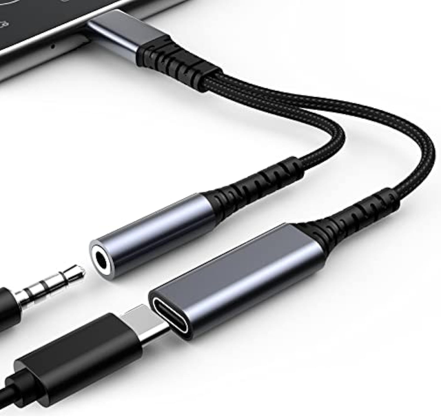 2 in 1 USBC to 3.5mm Headphone Jack Type C PD 60W Charge Audio Aux Adaptor for Phone 15 iPad Pro Samsung S24 Xiaomi