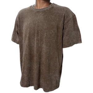 Hommes 230g haute qualité poids lourd personnalisé décontracté blanc à manches courtes surdimensionné 100% coton Vintage lavé à l'acide t-shirt hommes - Product Image 1