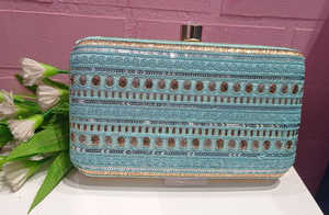 Standard Embroidered Ethnic Floral Pattern Women's Evening Bag Purse Geometric Thread Work <b>Weddings</b> Parties <b>Clutches</b> - Product Image 6