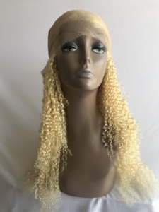 Pelucas de Cabello Humano Rubio Rizado Profundo con Encaje Transparente 13x4, Grado 12A, Remy Brasileño Peruano Camboyano, Doble Trama a Máquina - Product Image 5