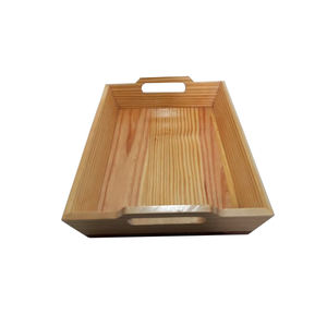 Nouveauté Plateaux de service en bois Vaisselle Plateau en bois Serveur de nourriture en bois bon marché avec poignées Article décoratif pour la maison et la cuisine - Product Image 2