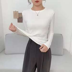 2025 printemps haute qualité coton peigné femmes vêtements à manches longues t-shirt graphique t-shirts femmes. - Product Image 3