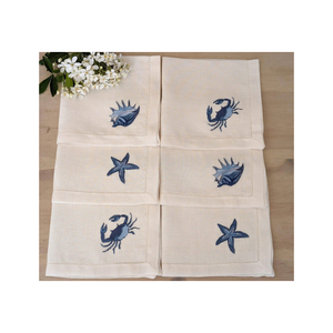 Conscious Entertaining Golf 100% algodón bordado abstracto 18x18 120 GSM reutilizable GOTS certificado Etiqueta Privada servilletas de algodón - Product Image 4