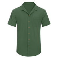 Chemises d'été en lin Guayabera cubaine brodée décontractée pour hommes Chemises de plage d'été à manches courtes et boutons recyclées
