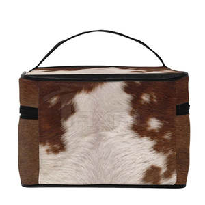 กระเป๋าหนังวัวมีฝาปิดแบบมีสไตล์สำหรับใส่ของใช้ในห้องน้ำลายแฟชั่นออกแบบได้ตามต้องการ - Product Image 2