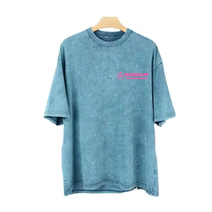 T-shirt en molleton pour homme grande taille, col rond, coupe ample, streetwear, 100% coton biologique, qualité supérieure - Product Image 2
