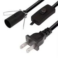 US-Salzlampen-Kabel - 1,8m/3m Stromkabel mit Dimmer für Himalaya-Salzlampen - E12/E26/E27 Lampensockel