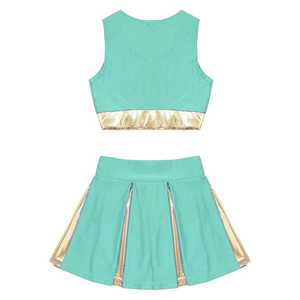 Uniforme de pom-pom girl personnalisé équipe Logo imprimé Polyester Spandex Outfit Costume de pom-pom girl deux pièces pour les compétitions de filles - Product Image 2