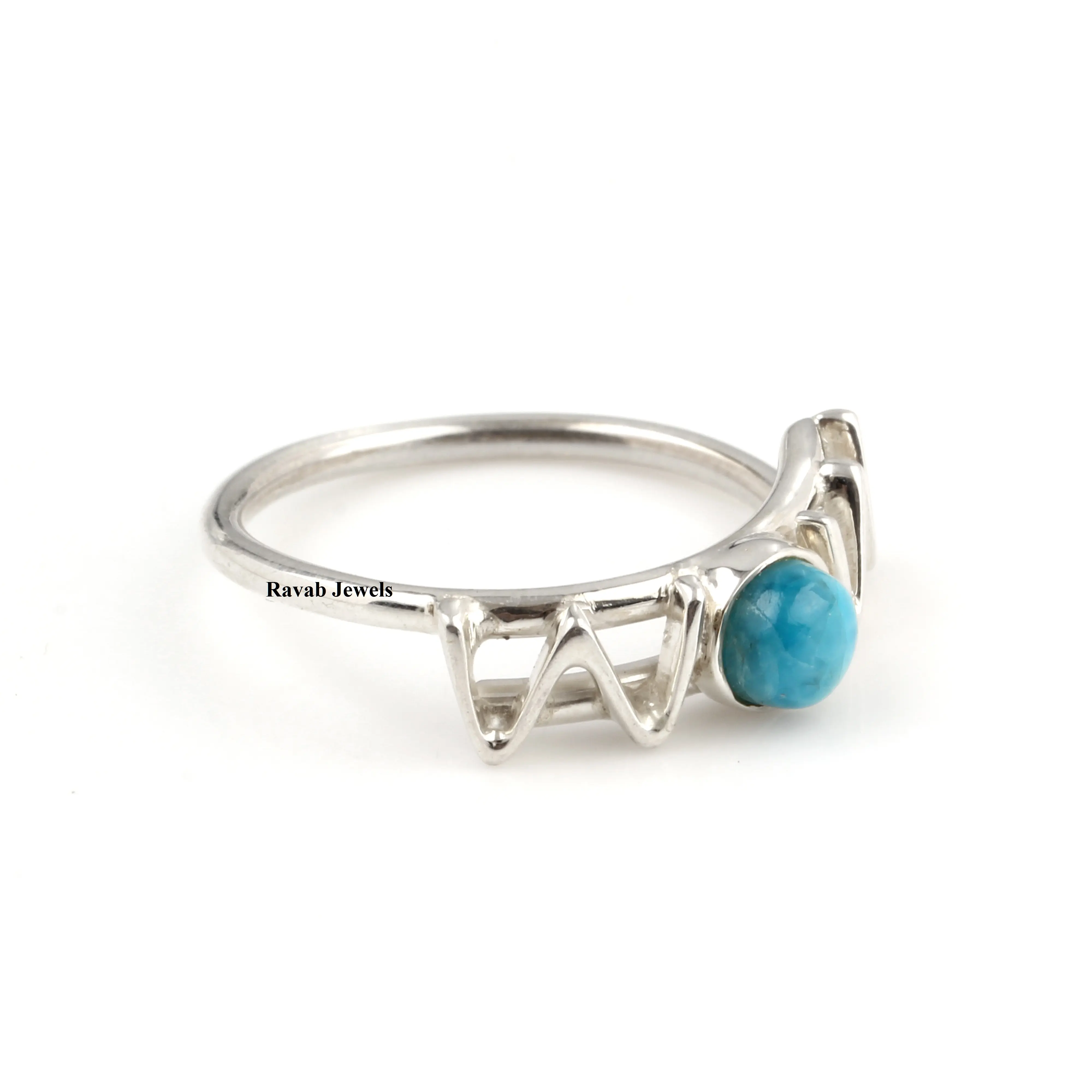 2024 925 argento Sterling anello pietra preziosa fede nuziale placcato 6mm lunetta argento 6mm Larimar gioielli forma rotonda naturale per le donne