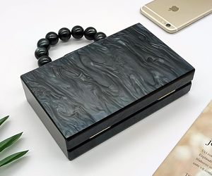 Bolso de mano de resina epoxi acrílica para mujer y niña, para fiesta de boda, Correa dorada desmontable, monedero estilo Ángel - Product Image 1