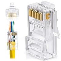 Rg45 Conector Cat5e RJ 45 8P8C LAN Câble Fil Utp Passe À Travers RJ45 Pince À Travers La Prise Cat 6 Rj45 Connecteur Cat6