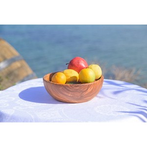 Saladier de service en bois d'olive cuisine bol en bois fruits zéro déchet cadeau cuisine cadeau pendaison de crémaillère cadeau bols - Product Image 1