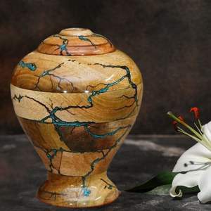 Custom Engraved Luxury Wooden <b>Pet</b> Urn <b>Box</b> Teardrop Shape <b>Ashes</b> Storage Keepsake <b>for</b> Dogs Cats Personalized Cremation Urn Babies - Product Image 3