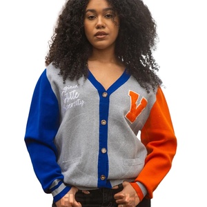 Historically Black College University Varsity Premium Letterman Embroidered <b>Cardigan</b> <b>Sweater</b> Sorority Apparel - Product Image 3