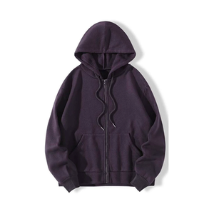 เสื้อสเวตเตอร์มีฮู้ดสำหรับผู้ชายและผู้หญิงเสื้อมีซิปแบบเรียบการระเหิด100% โลโก้ตามสั่ง - Product Image 4