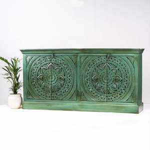 Aparador verde oscuro tallado - Product Image 2