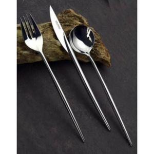 Elegante juego de cubiertos de acero inoxidable con artesanía de alta calidad y bordes pulidos lisos para comidas formales - Product Image 6