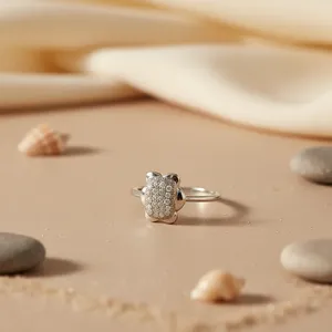 Bague en argent 925 Art Palace tendance en forme de fleur avec pavé de cristaux pour femme, idéale pour un anniversaire, certifiée par une tierce partie - Product Image 1