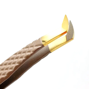 Pinzas de extensión de pestañas con logotipo/caja de tarjeta para juego de pinzas/caja de tarjeta personalizada con revestimiento de Color profesional personalizado marrón 50 piezas - Product Image 2