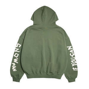 เสื้อฮู้ดสไตล์สตรีทแวร์ผ้าซักวินเทจสำหรับผู้ชายดีไซน์ตามสั่งผ้าคอตตอนสี100% - Product Image 2