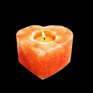 Portavelas de sal del Himalaya hecho a mano con tallado floral personalizado en estilo amoroso para decoración Natural del Hogar y ambiente romántico - Product Image 4