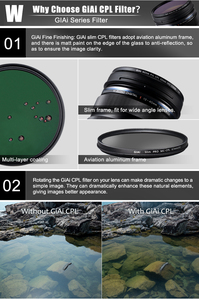 Nhà máy OEM đa tráng tròn phân cực máy ảnh ống kính lọc Kích thước 37 40.5 43 46 49 52 55 58 62 67 72 77 82 86 95mm - Product Image 2