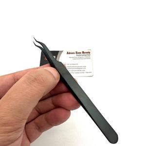 Pince à épiler de type Z, isolation noire mate, plasma, logo personnalisé, impression, pince à épiler pour cils, poignée confortable et durable - Product Image 2